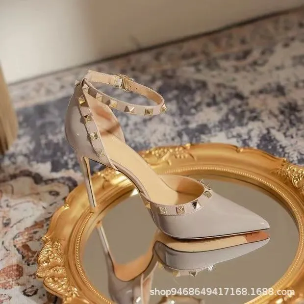 Breakj Breakj Bag Head Sandals Women's Summer 2025 New Design Sense Of Niche 8Cm Word Buckle With High Heels Women's Thin Heel
