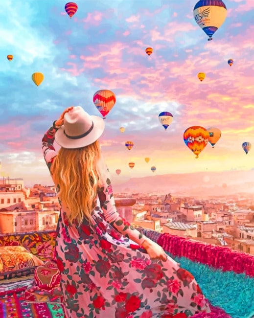 

Woman Enjoying Air balloons – Women Paint By Numbers - 40*50CM, 501 Original