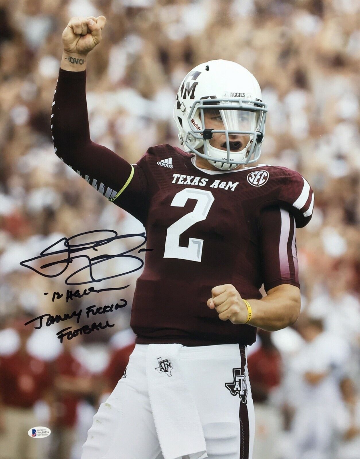 Johnny Manziel Signed 16x20 Photo Poster painting 12 Heisman/ Johnny F*ckin Football