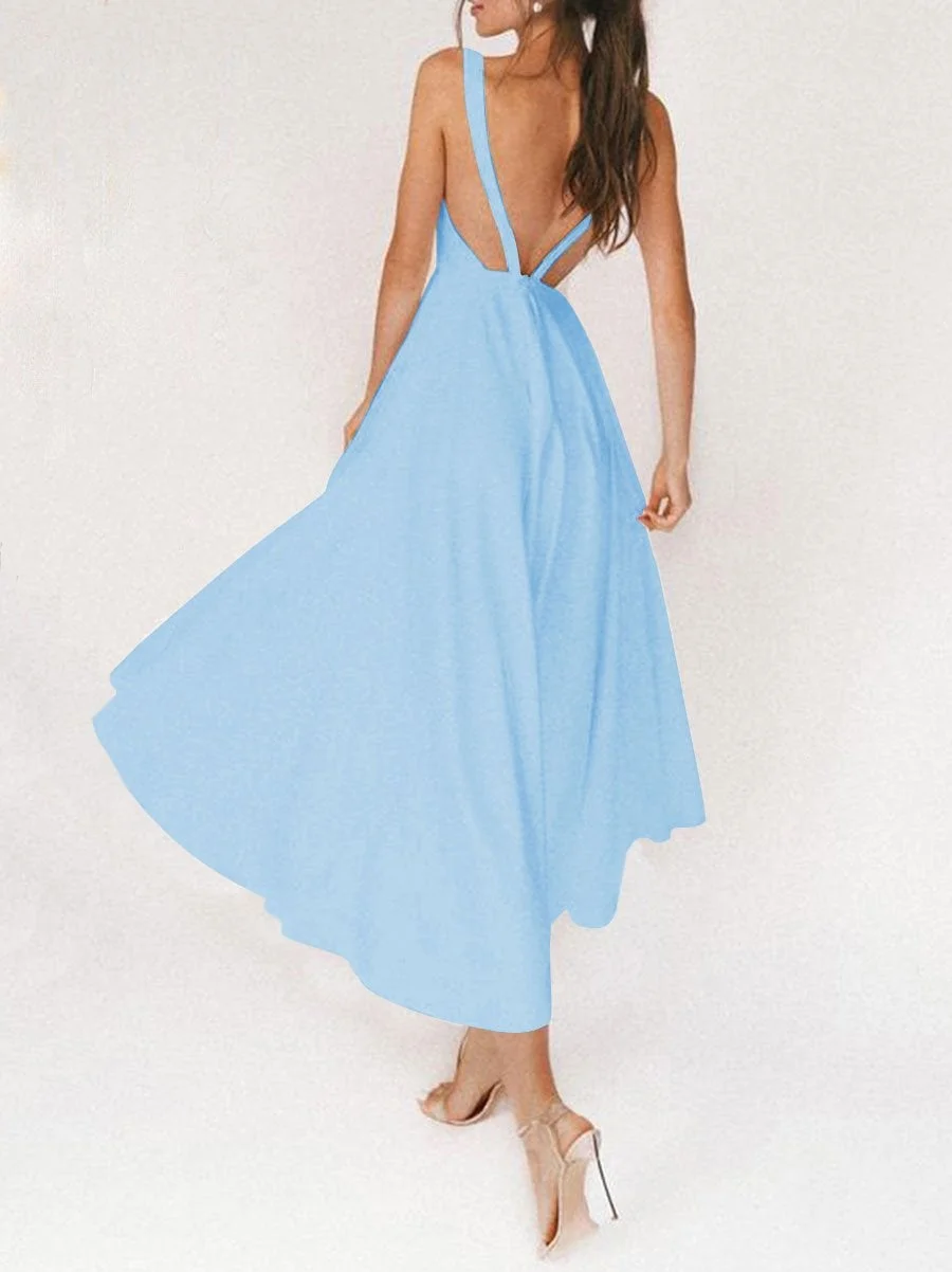 Fashionable sleeveless A-line dress