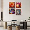 4pcs Diamond Painting -DIY Round Drill Fox Dragon Wolf