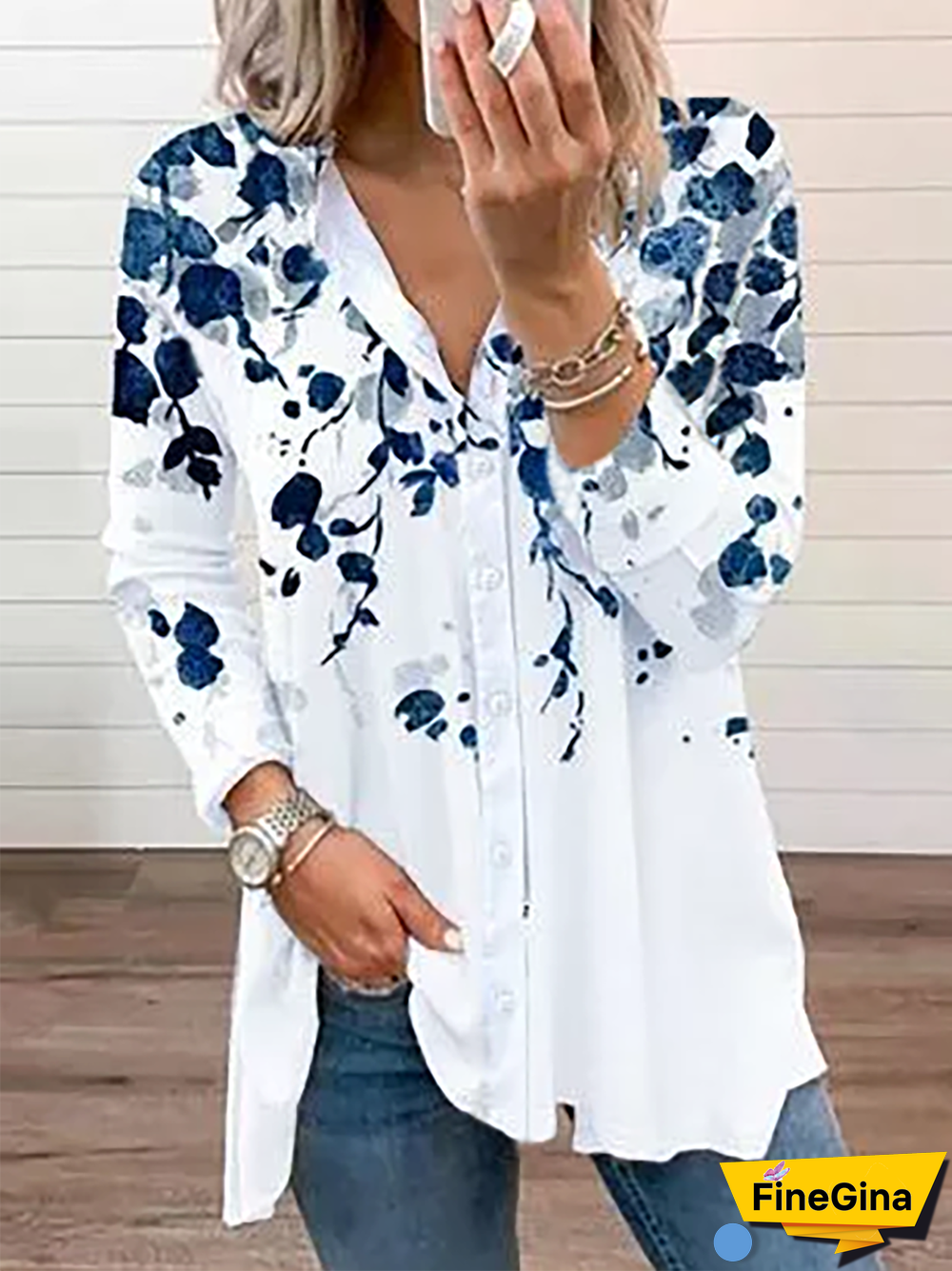 Plus size Floral Casual Blouse