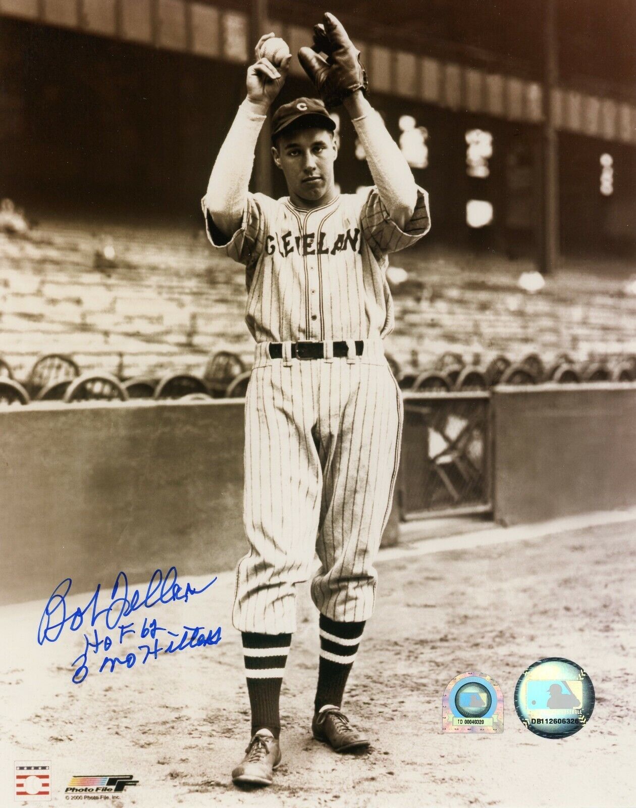 Bob Feller Signed Inscribed HOF No Hitter