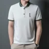 New Lapel Ice Silk Embroidered POLO Shirt