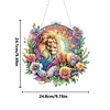 Diamond Painting Acrylic Flower and Tiger Hanging Pendant for Home Decoration