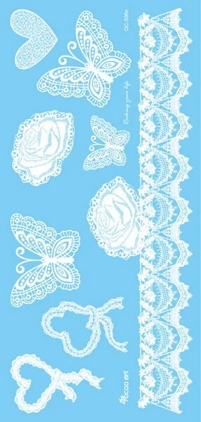 1piece white black henna tattoo Sexy Lace Stocking Arabic Indian rose butterfly Bow flash wedding art paint on hand arm leg