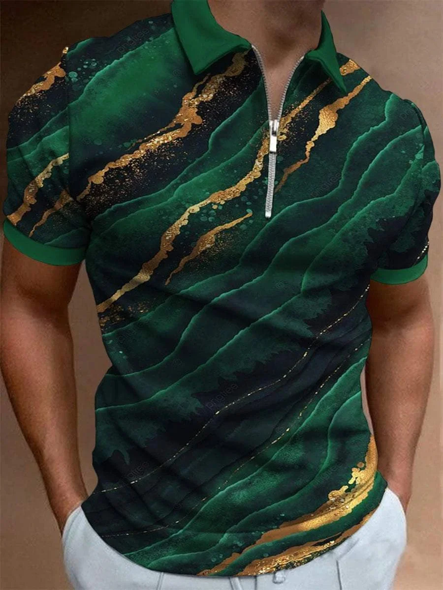 Men's casual printed polo shirt