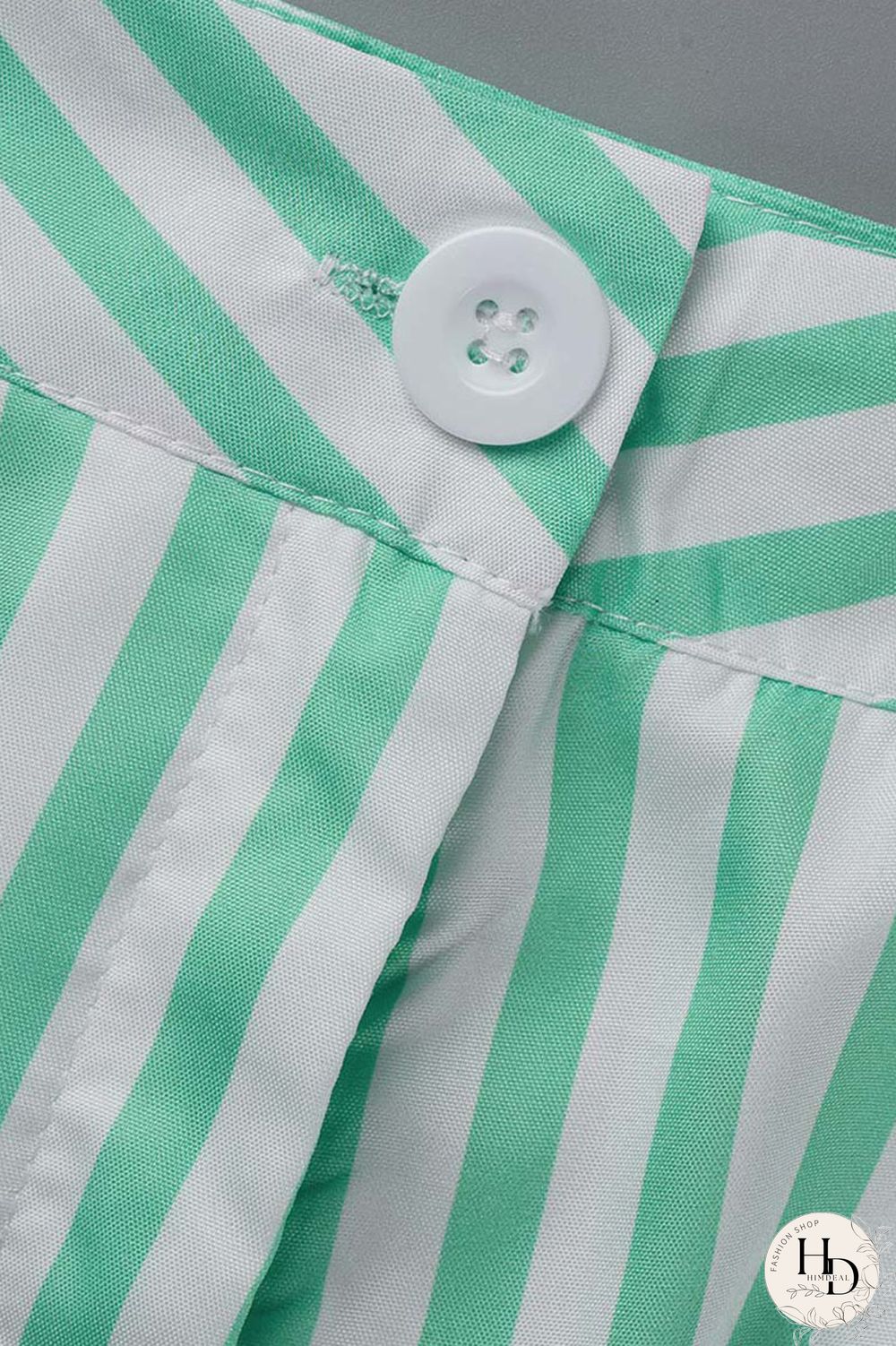 Red Casual Striped Print Patchwork Straight High Waist Wide Leg Full Print Bottoms