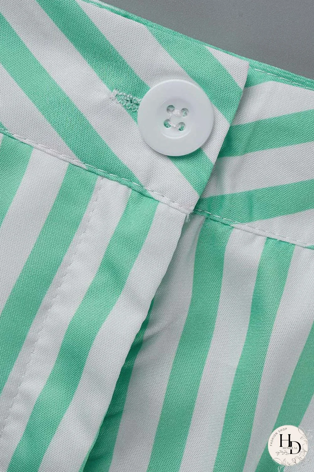 Red Casual Striped Print Patchwork Straight High Waist Wide Leg Full Print Bottoms