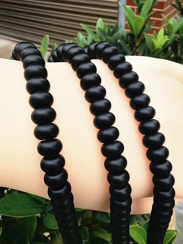 1 String 5*8mm Glass Glass Geometric Solid Color Beaded