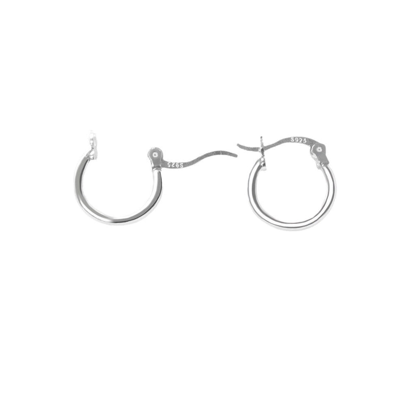 1 Pair 925 Sterling Silver Solid Color Earrings