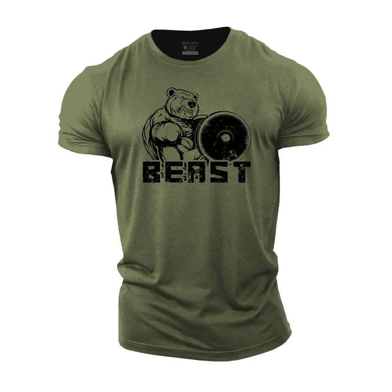 Cotton Beast Bear Gym T-shirts tacday
