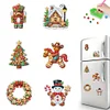 6Pcs Diamond Painting Acrylic Christmas Cookies Fridge Stickers Magnets Decals for Home Decor
