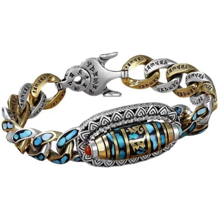 🎁Turquoise Six-character Mantra Nine-eyed Dzi Bead Bracelet⏰Last Day 50% Off