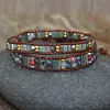 Colorful Multi Gemstone Crocheted Wristband Accessories