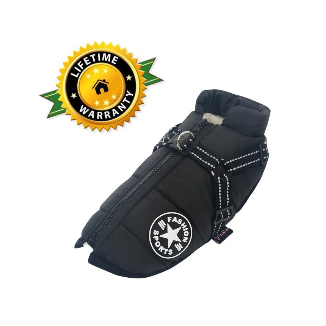 Pawbibi Sport- Waterproof Winter Jacket with Built-in Harness