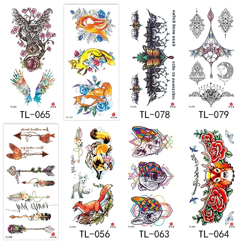 Flower animal totem romantic beautiful bird fragrance waterproof lasting men and women personality temporary tattoo stickers
