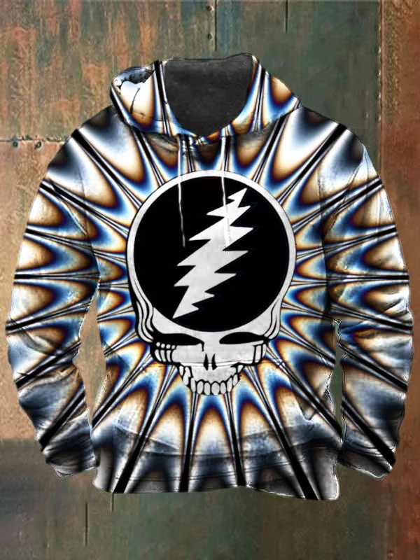 Unisex Skull Print Heavyweight Hoodies