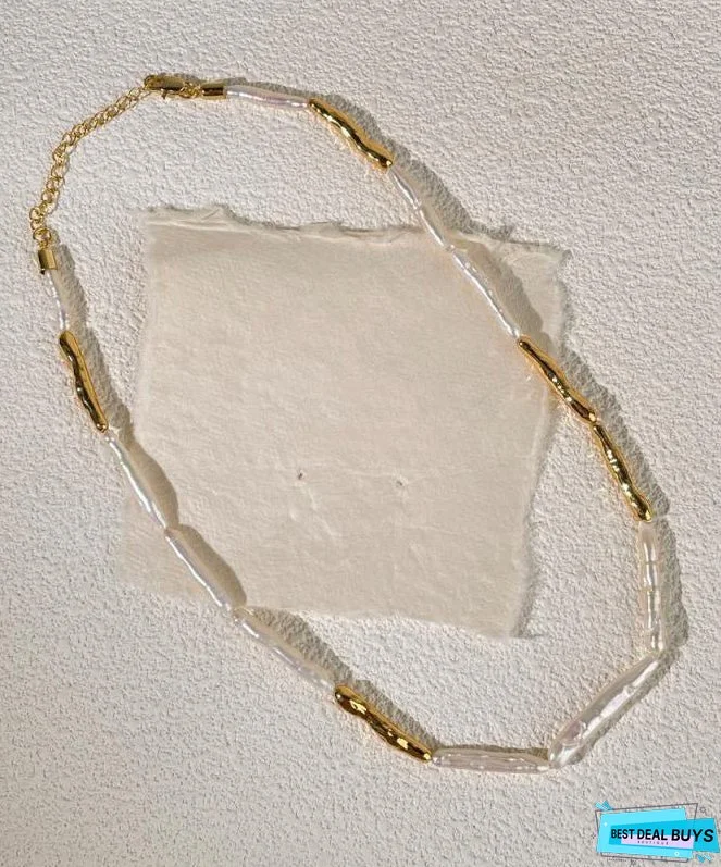 Modern Colorblock Alloy Pearl Princess Necklace