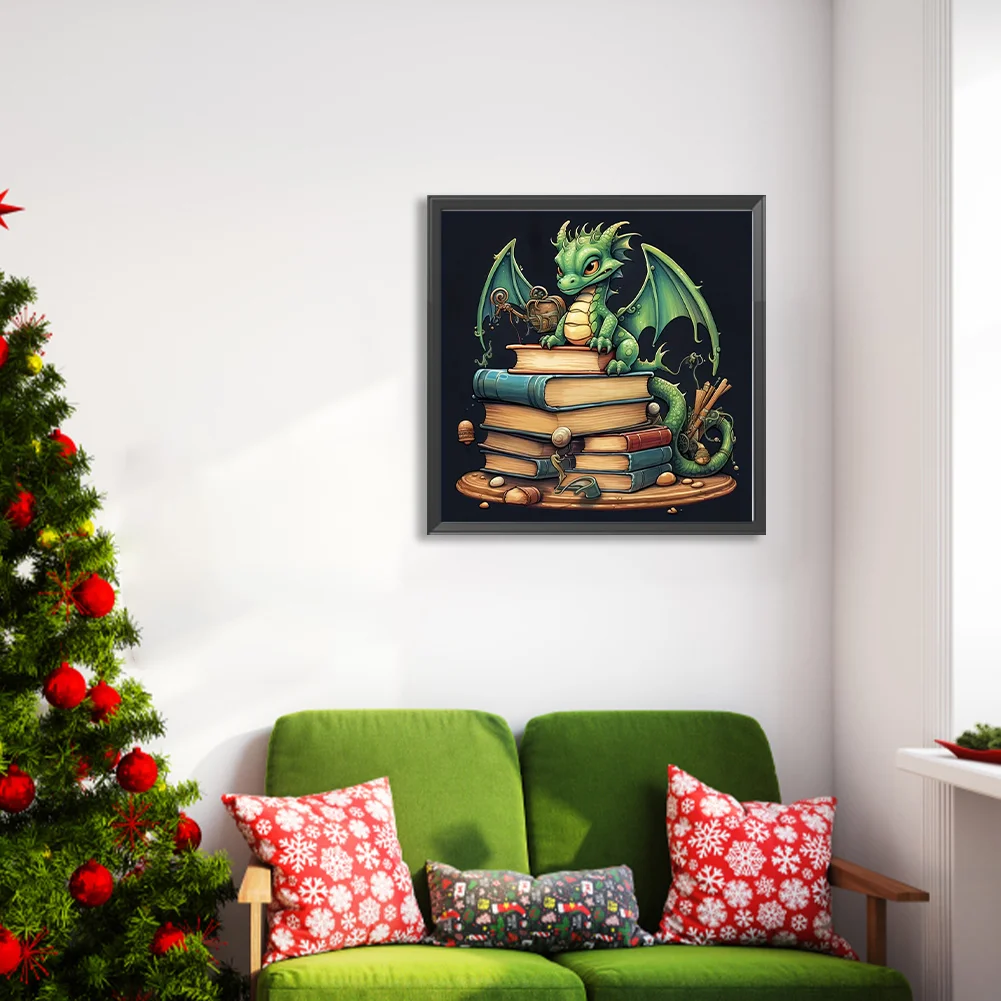 Diamond Painting - Full Round Drill - Book Dragon(Canvas|40*40cm)