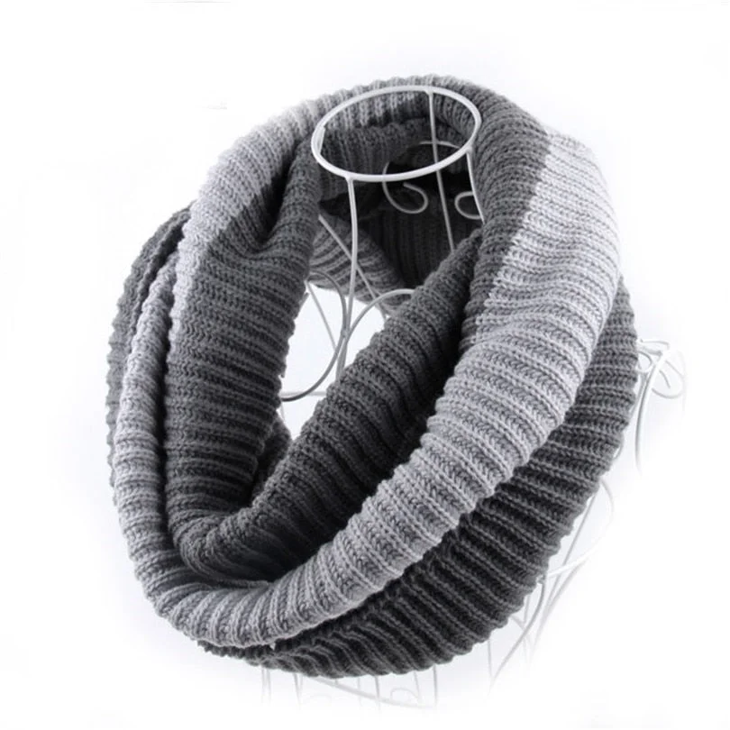 CUHAKCI Knitted Warm Neck Circle Scarf Winter Cable Ring Scarf Hot Sale Women Knitting Infinity Scarves Bufandas Cuellos