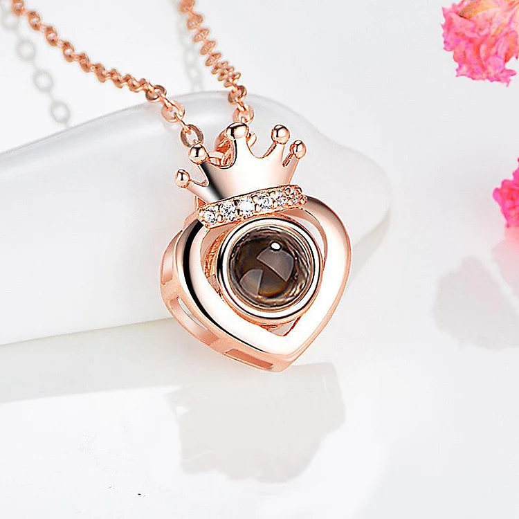 For Mom/Grandma - We Love You Heart Diffraction Necklace