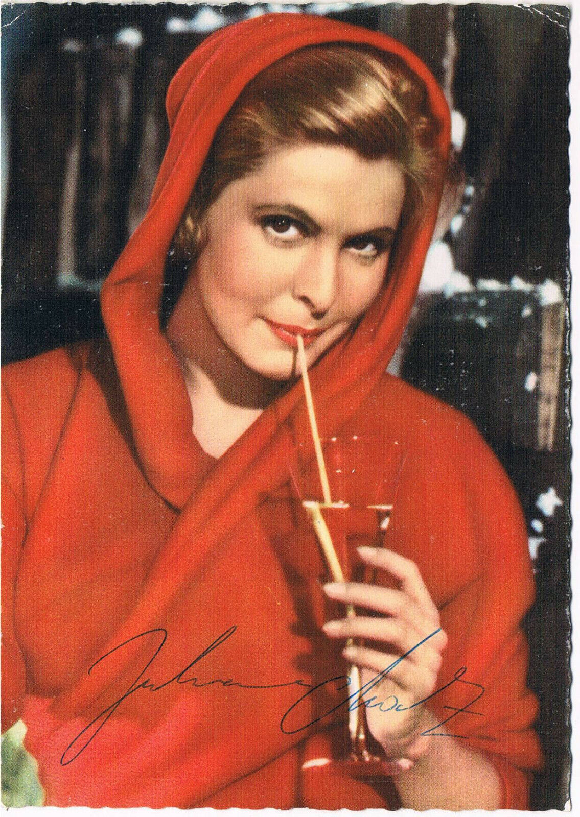 Johanna Matz 1932- autograph signed postcard Photo Poster painting 4x6