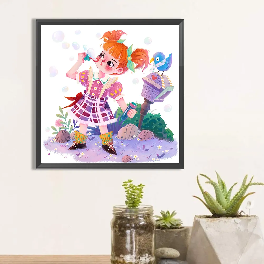 Full Round Diamond Painting 30*30cm - Little Girl
