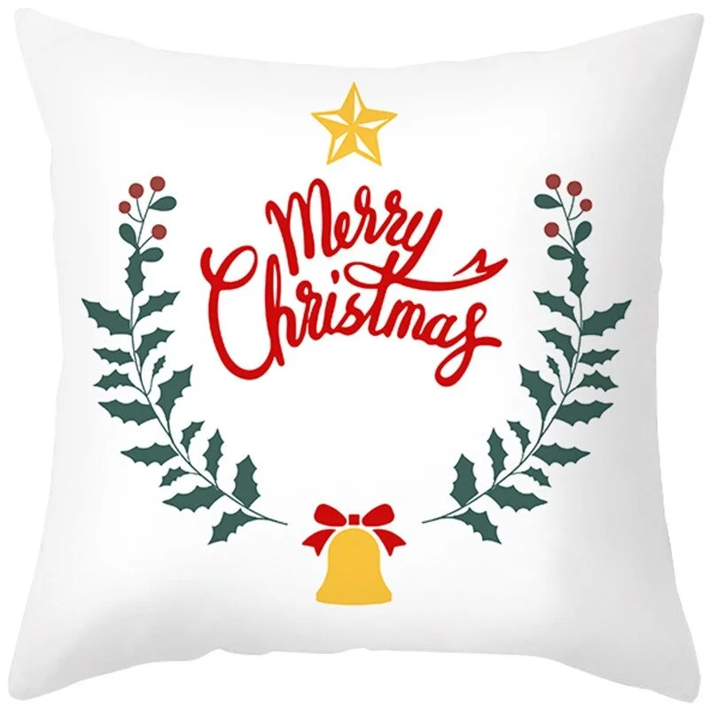 Merry Christmas Decorations For Home 2021 Christmas Cushion Cover Xmas Ornament Cristmas Navidad Natal Gifts Happy New Year 2022