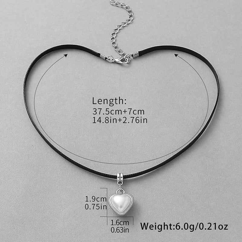 Elegant Vintage Style Heart Shape Synthetic Resin Synthetic Fibre Choker4