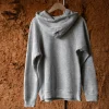 Men's Cotton Grey Hooded Sweatshirt With Lettering Print