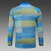 2025/2026 Real Madrid Half-Pull Training Suit Blue Green Stripes Football Shirt 1:1 Thai Quality