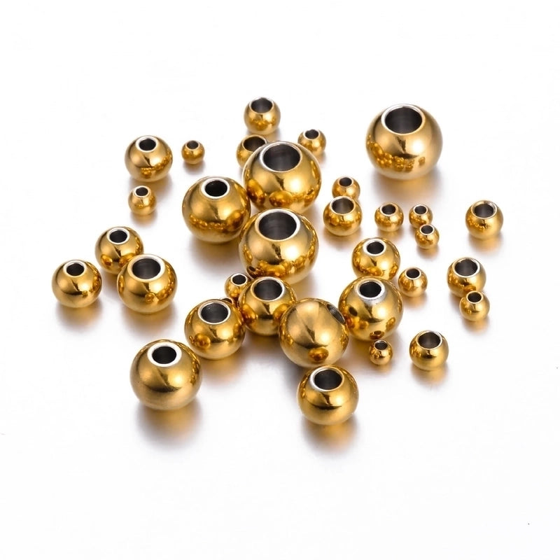 50 PCS/Package 304 Stainless Steel Solid Color Beads