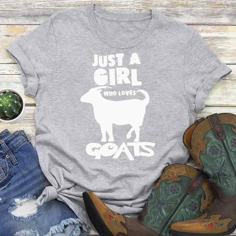 Just a Girl Who Love Cow Round Neck T-shirt-0018756