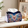 Shining Butterfly DIY PULeather Diamond Painting Tissue Box for Adults Beginners Gem Art Painting Napkin Holder for Living Room Bedroom Bathroom Table Decor