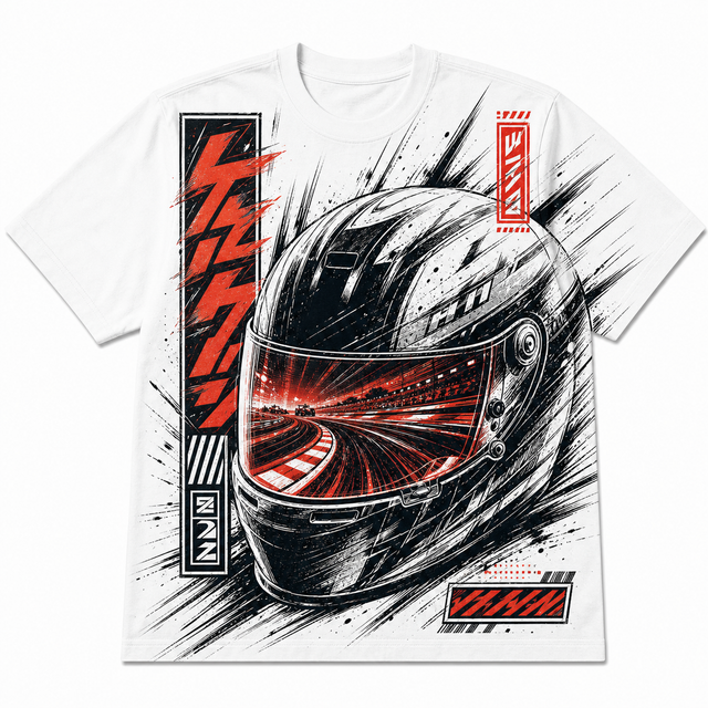 Motorsport Helmet Drift Cotton T-Shirt