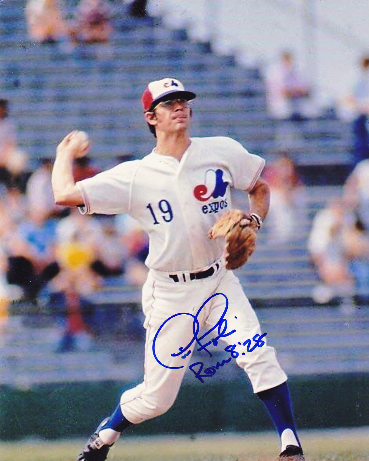 TIM FOLI MONTREAL EXPOS ACTION SIGNED 8x10