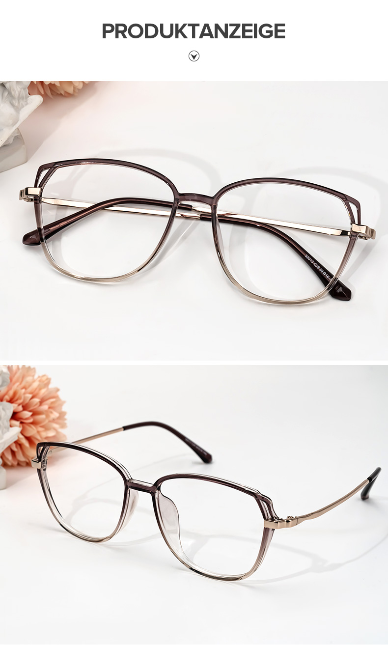 Haygood Braun Kristall Cateye Brille