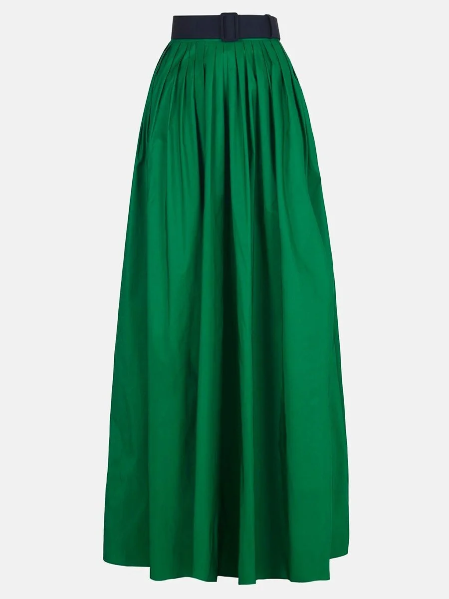 Solid Color Shirt & High Waist Skirt Two Piece Set