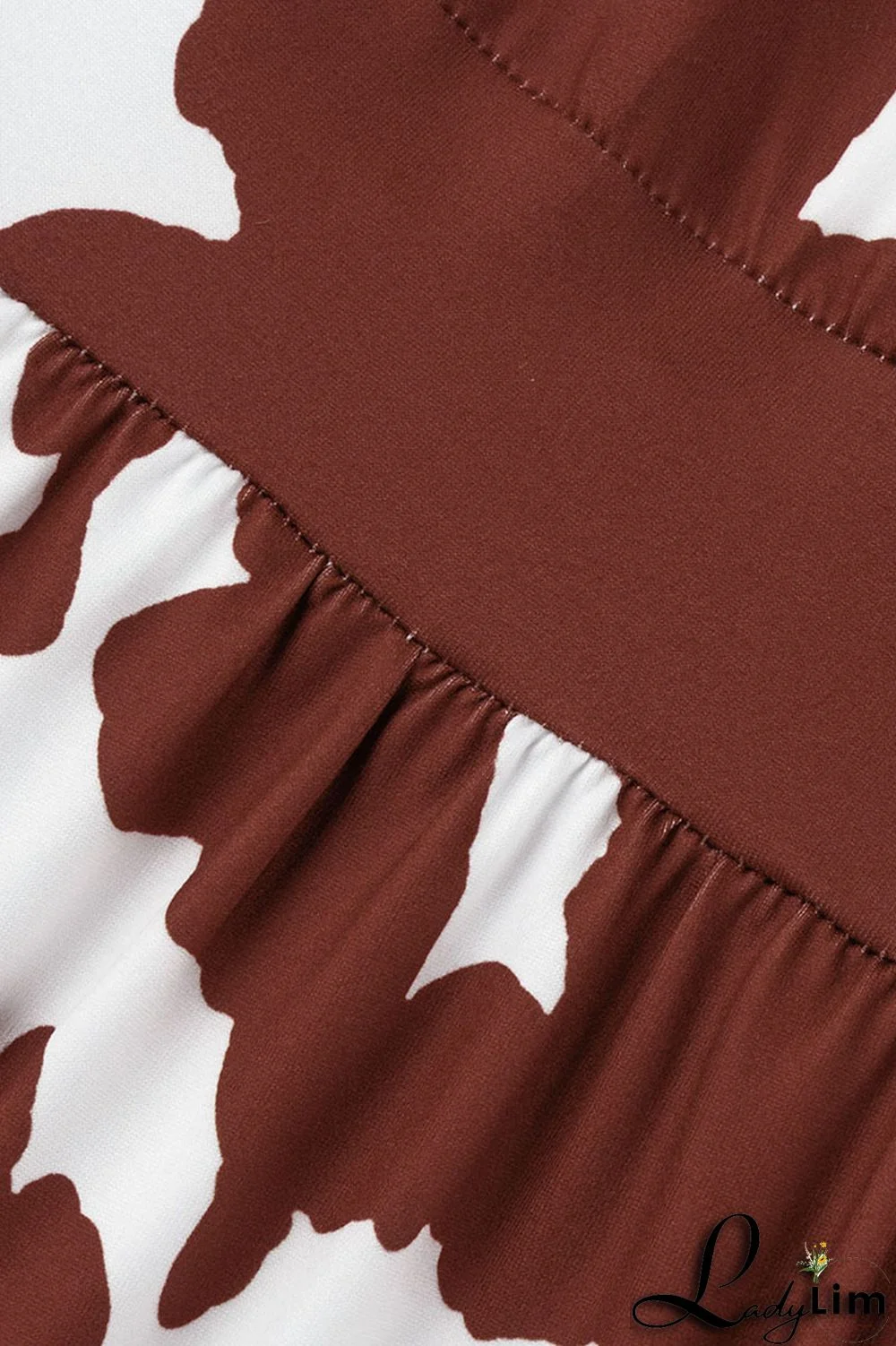 Burgundy Casual Print Bandage Patchwork V Neck Straight Plus Size Dresses