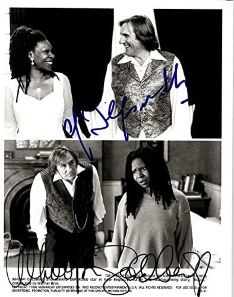 Gerard Depardieu & Whoopi Goldberg Signed Autographed Bogus