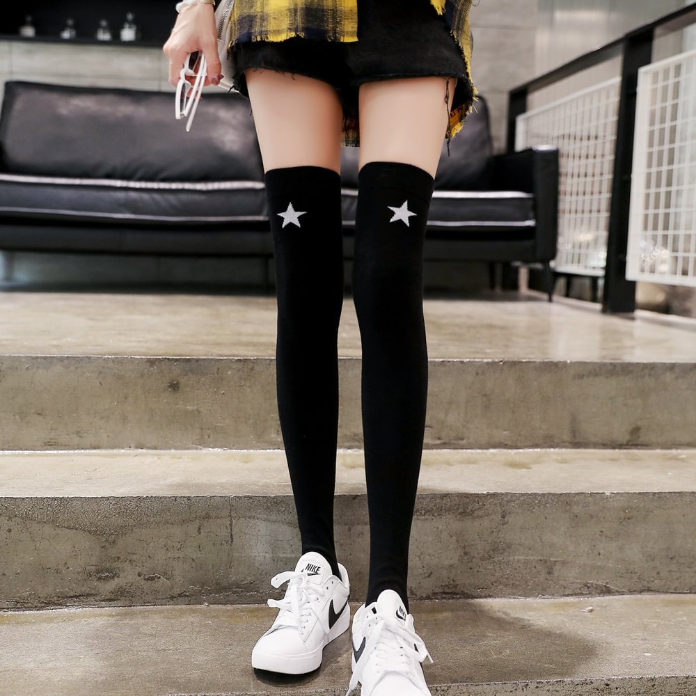Star Non-slip silicone Anti Slip Thigh High Socks