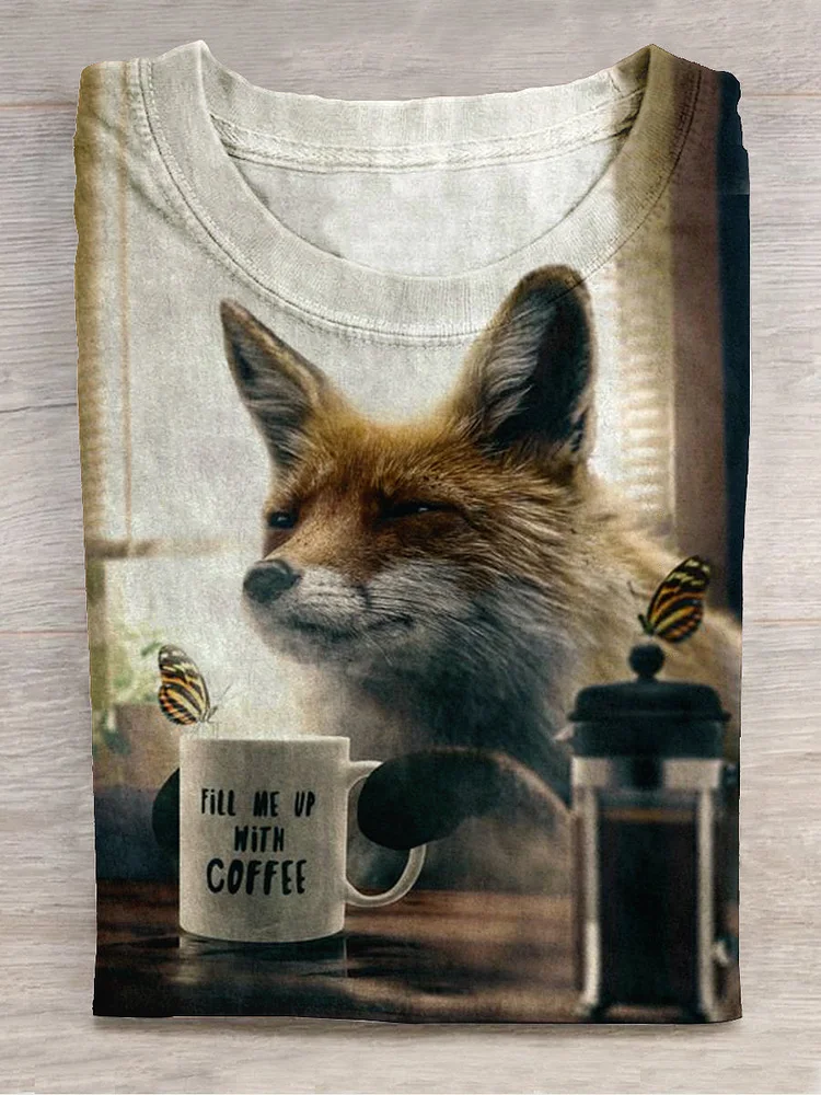 Fun fox print t-shirt