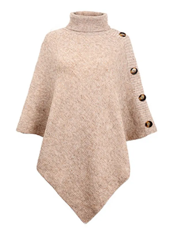High Neck Cape Knit Top main image 1