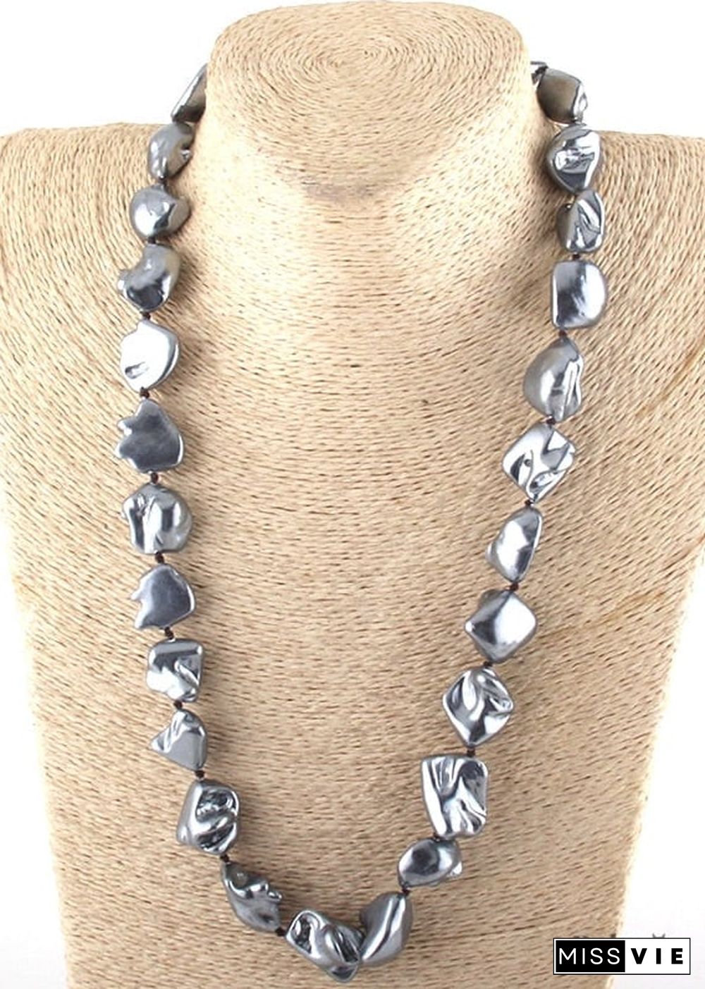 Boho Necklace, RH Big Pearl Shell White Pink Necklaces