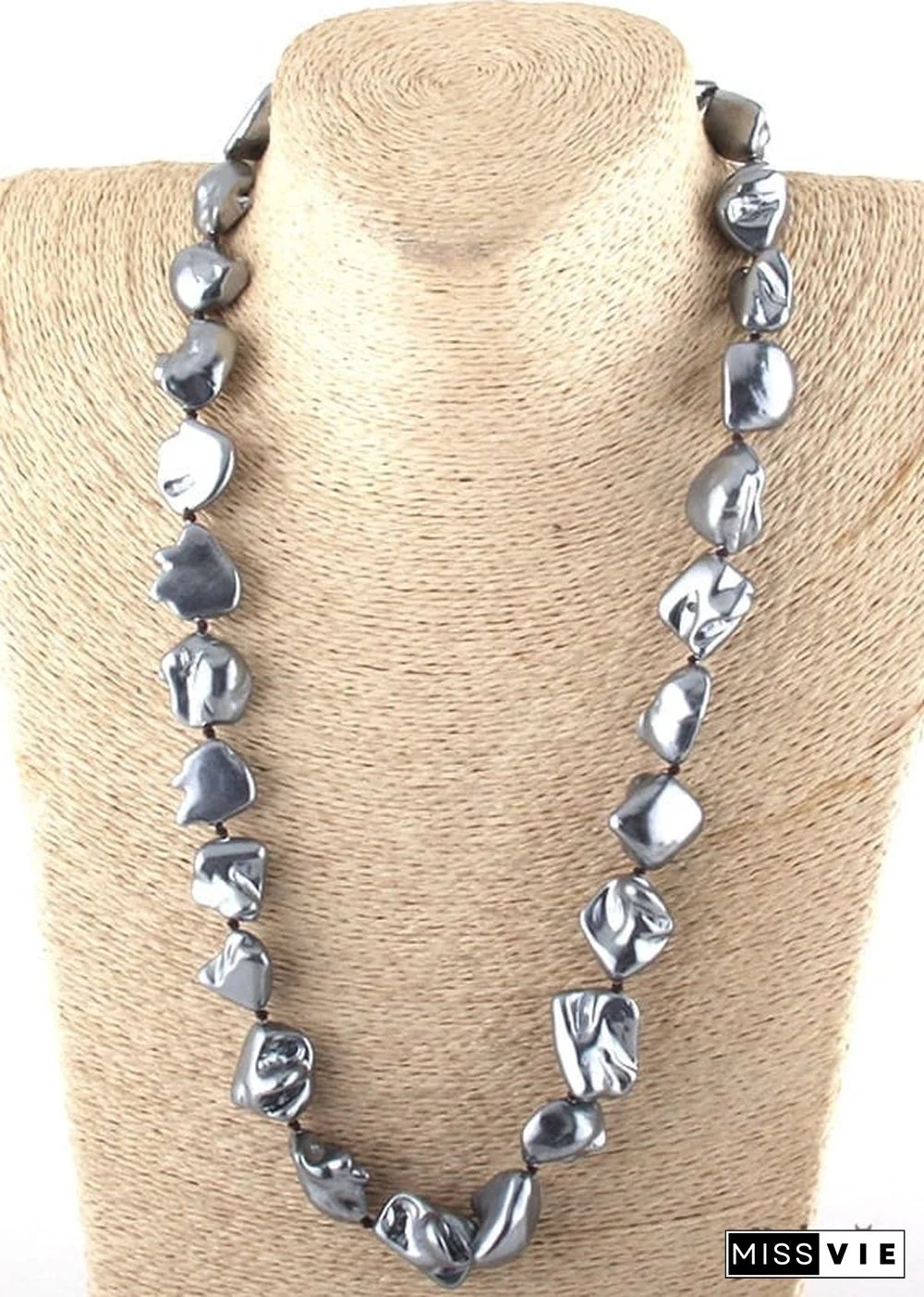 Boho Necklace, RH Big Pearl Shell White Pink Necklaces