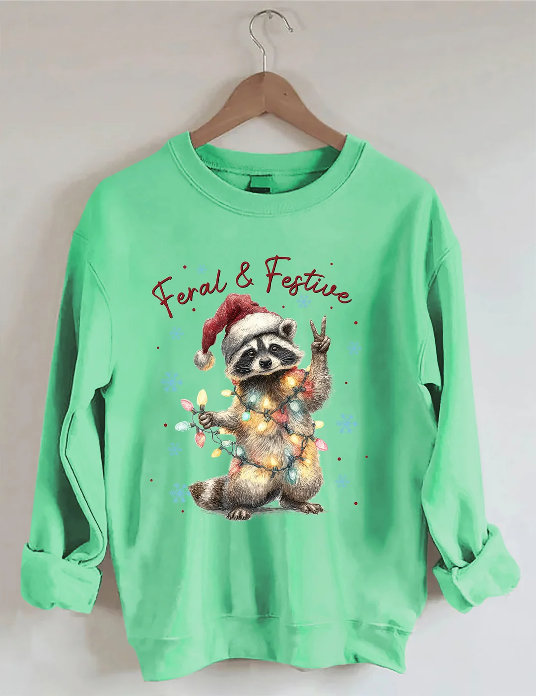 Feral And Festive Raccoon Sweatshirt