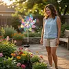 Solar Rainbow Pinwheel Garden Light with LED Solar Lights Solared Powered Wind Spinner Stake Waterproof Decorative Wind Spinner Lawn Lights for Lawn Patio Walkway Flower Bed