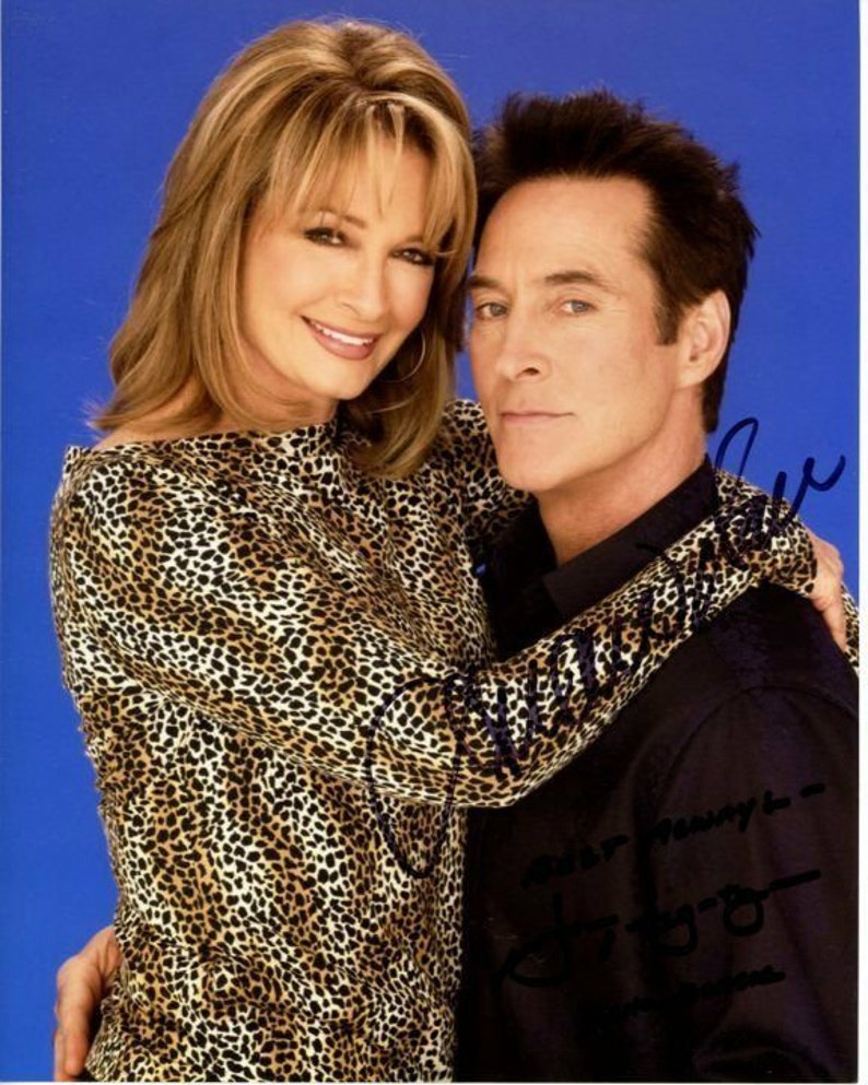 Deidre hall & drake hogestyn signed autographed days of our lives Photo Poster painting