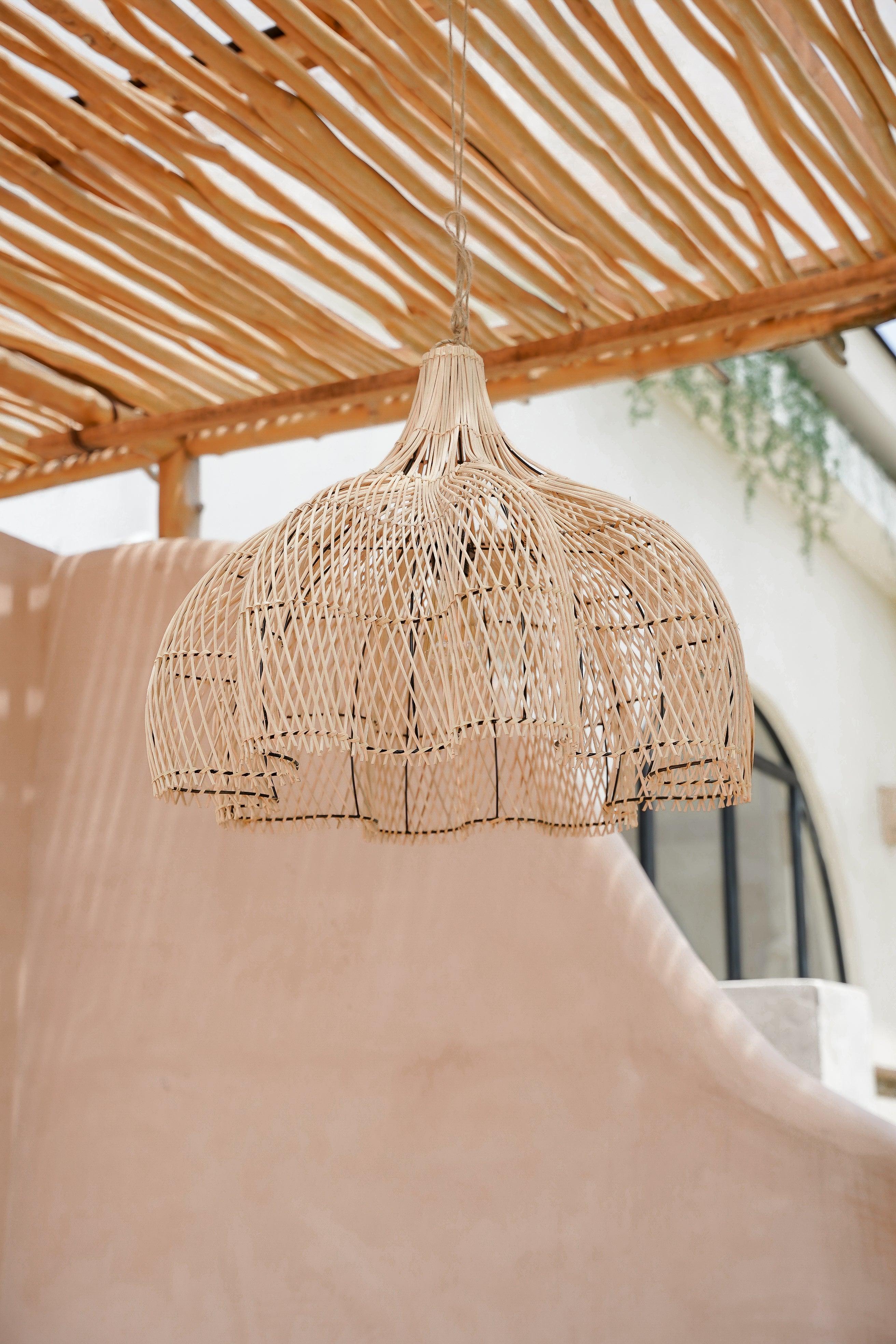 Rattan Lampenkap - The Bunga - L - Hippie Monkey